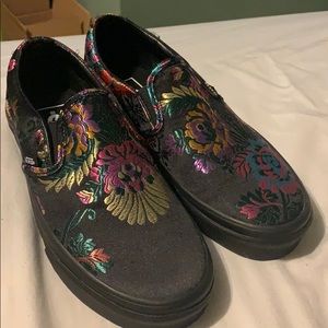 Vans Asian Print embroidered Slip ons SOLD